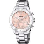 Festina Boyfriend Chronograph Crystal Accents Pink Dial Quartz